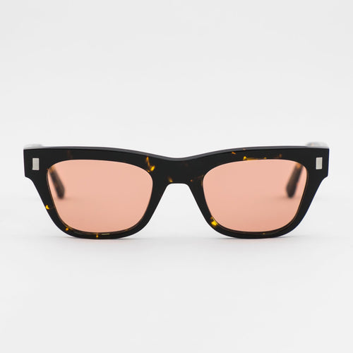 Aki Brown Tortoise - Orange solid lens by Monokel Eyewear