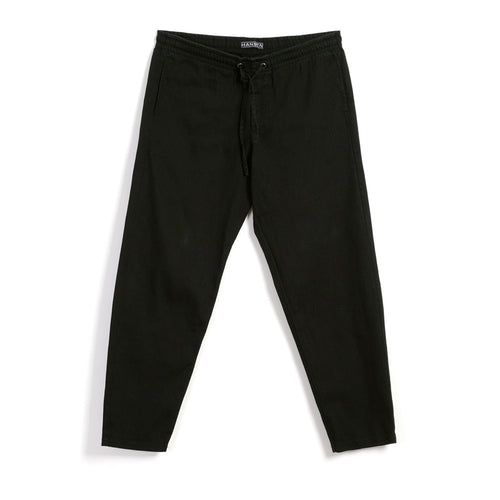 Jim Casual Drawstring Trousers - Washed Black by Hansen Garments