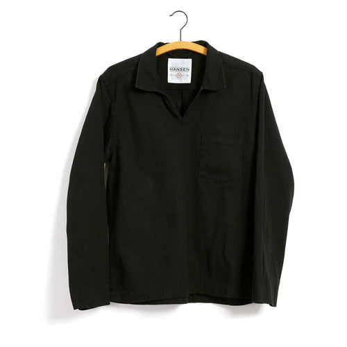 Marius Casual Pull On Shirt - Washed Black by Hansen Garments