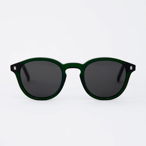 Nelson Bottle Green - solid grey lens by Monokel Eyewear